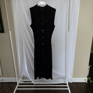 White House Black Market Sleeveless Black Midi Dress
